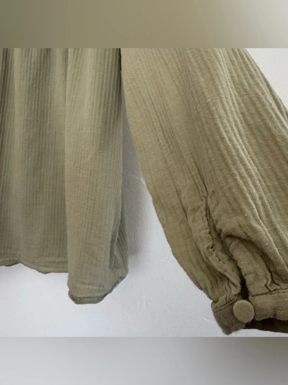 J. Crew Long-Sleeve Soft Gauze Garden Top in Faded Pistachio Green 100% Cotton